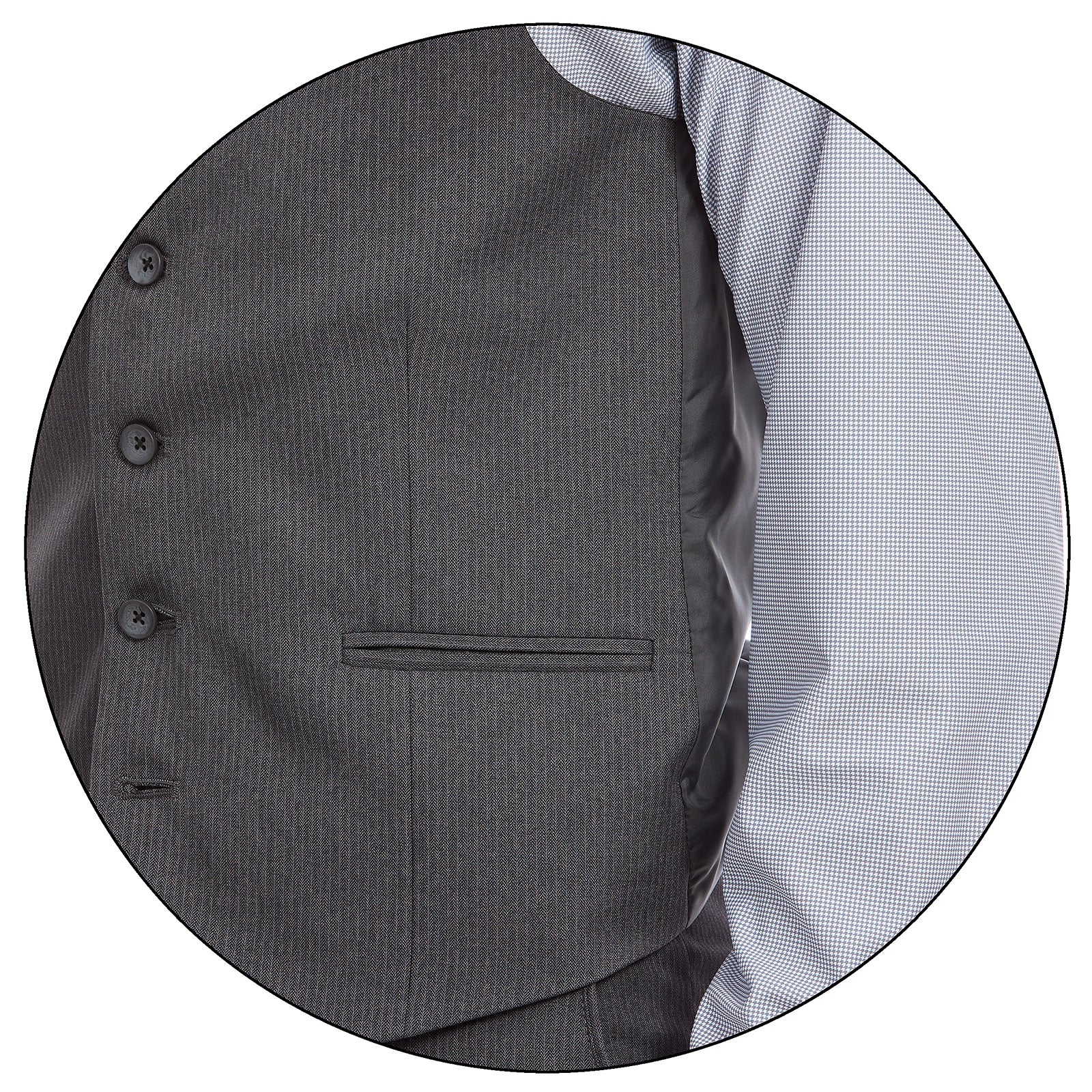 Vista de Detalle de Chaleco de Vestir de Hombre A Rayas Vittorio Forti