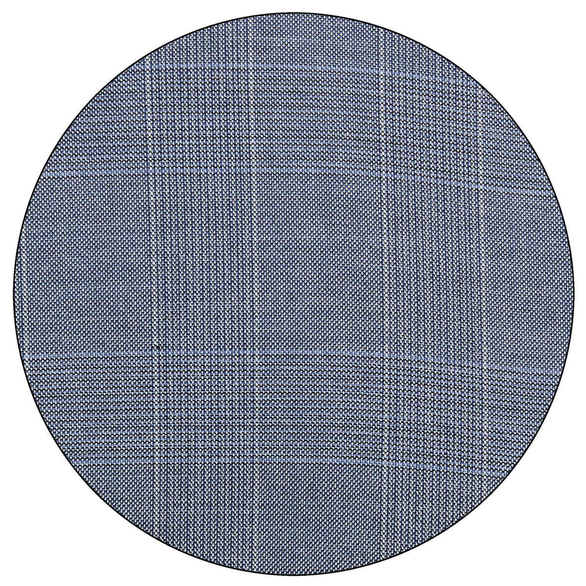 Detalle cercano del tejido del traje azul marino slim fit para hombre. Se distingue la textura del material, las costuras precisas y el acabado elegante del modelo Vittorio Forti.