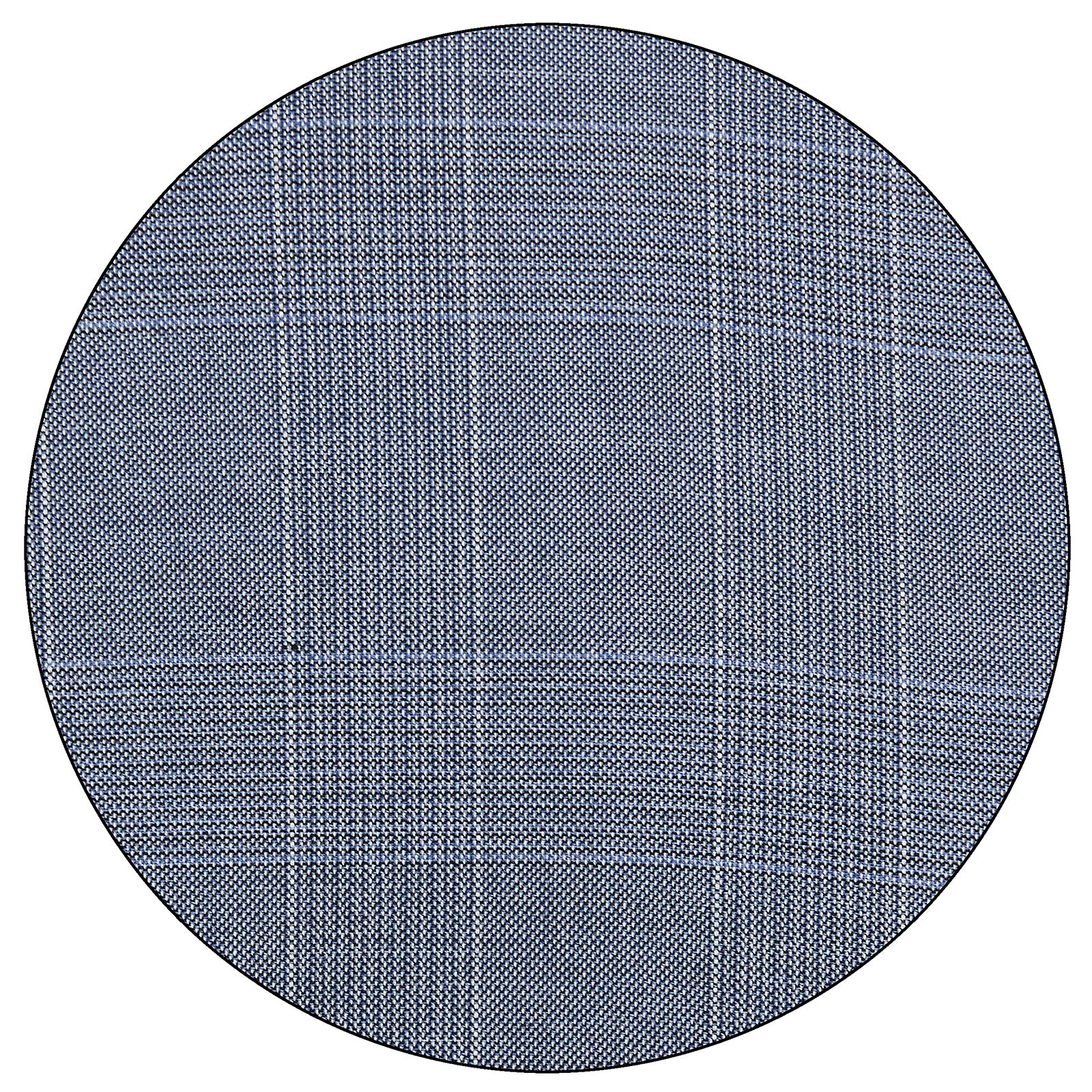 Detalle cercano del tejido del traje azul marino slim fit para hombre. Se distingue la textura del material, las costuras precisas y el acabado elegante del modelo Vittorio Forti.