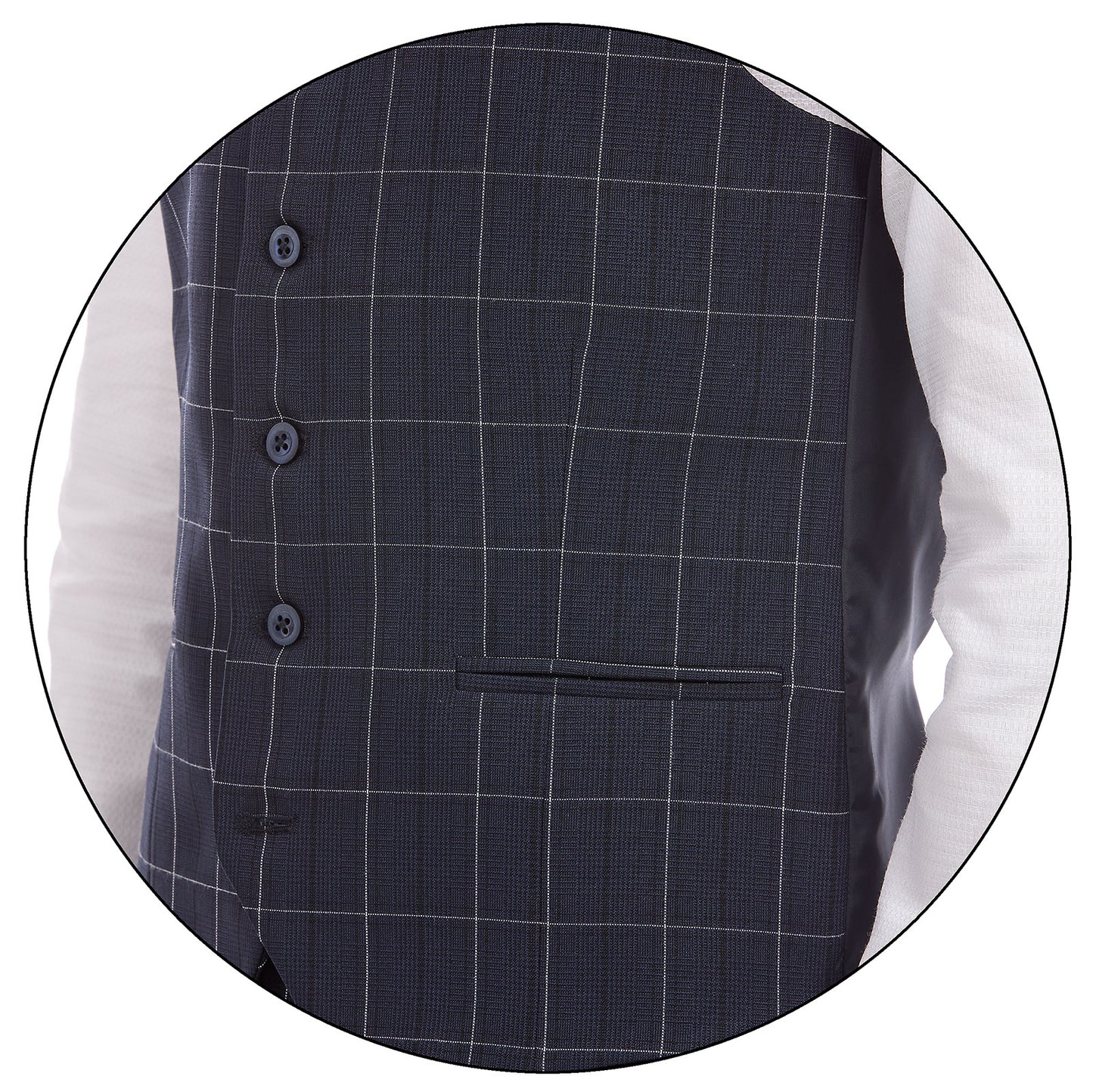 Detalle de tela y botones Chaleco Hombre Casual de Vestir Vittorio Forti