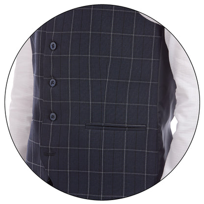 Detalle de tela y botones Chaleco Hombre Casual de Vestir Vittorio Forti