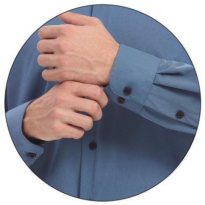 Detalle de Manga de Camisa Vittorio Forti Azul Formal, prenda perfecta para cualquier ocasión