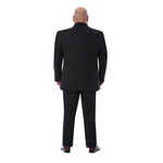 Vista Trasera de Traje Negro Liso en Tallas Extra, Muestra el ajuste de la espalda.