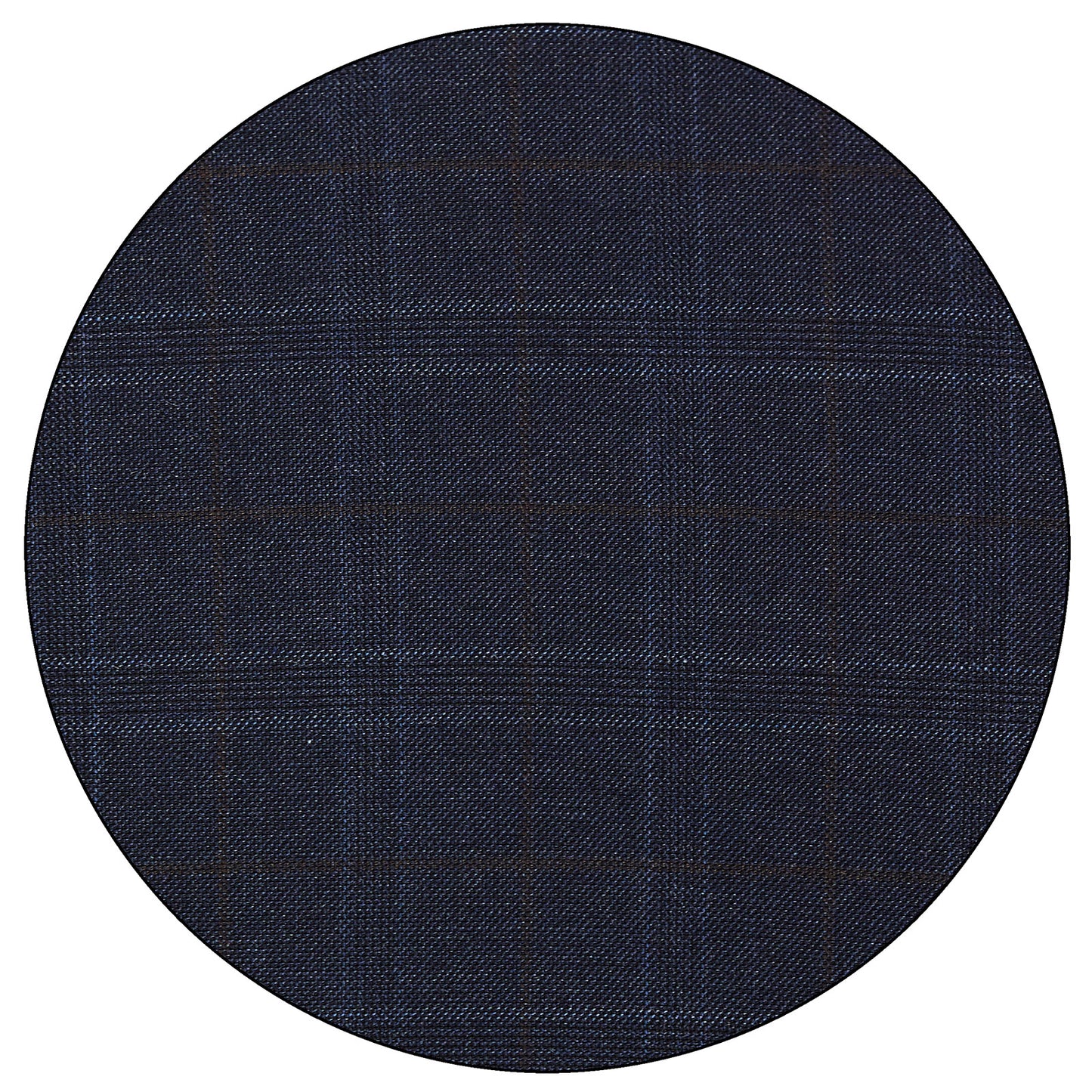 Detalle del tejido de poliviscosa stretch azul marino a cuadros del traje Vittorio Forti VTR66175 con acabado sofisticado.