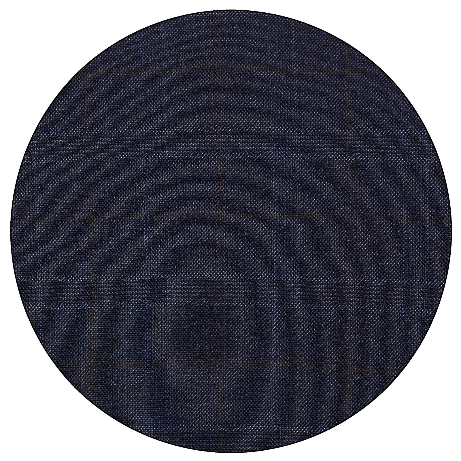 Detalle del tejido de poliviscosa stretch azul marino a cuadros del traje Vittorio Forti VTR66175 con acabado sofisticado.