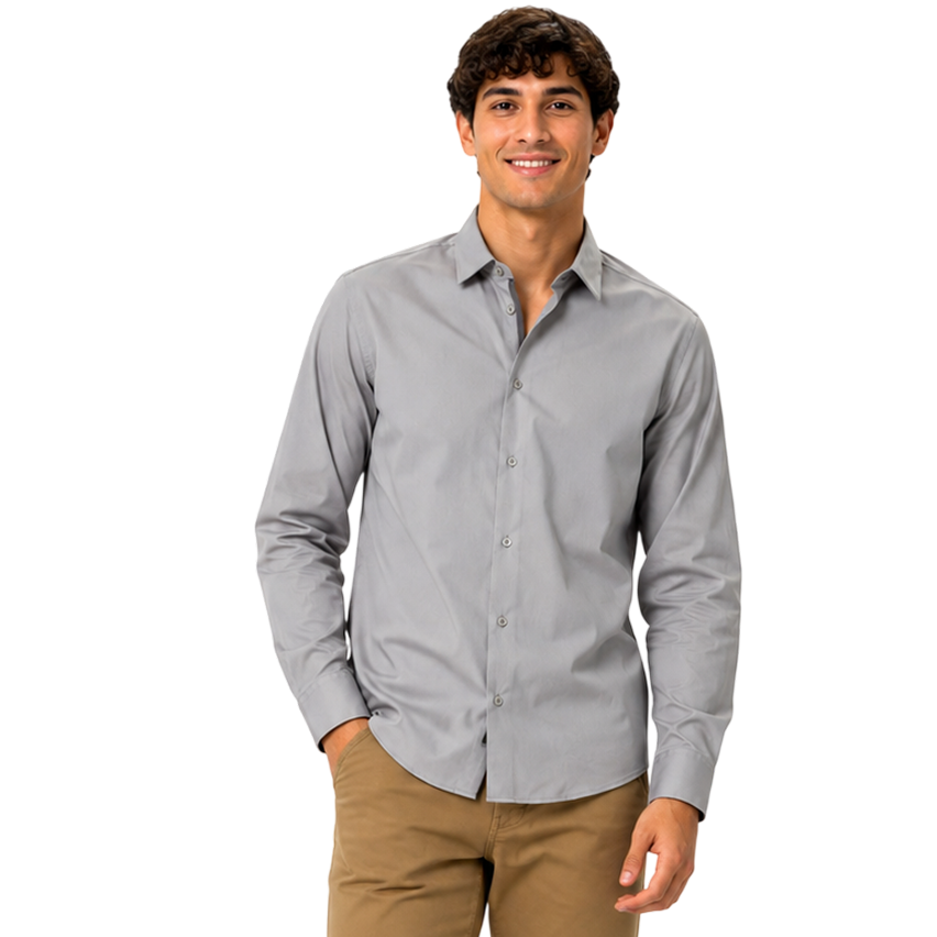 Camisa Slim Fit Stretch Lisa para Caballero Elegante