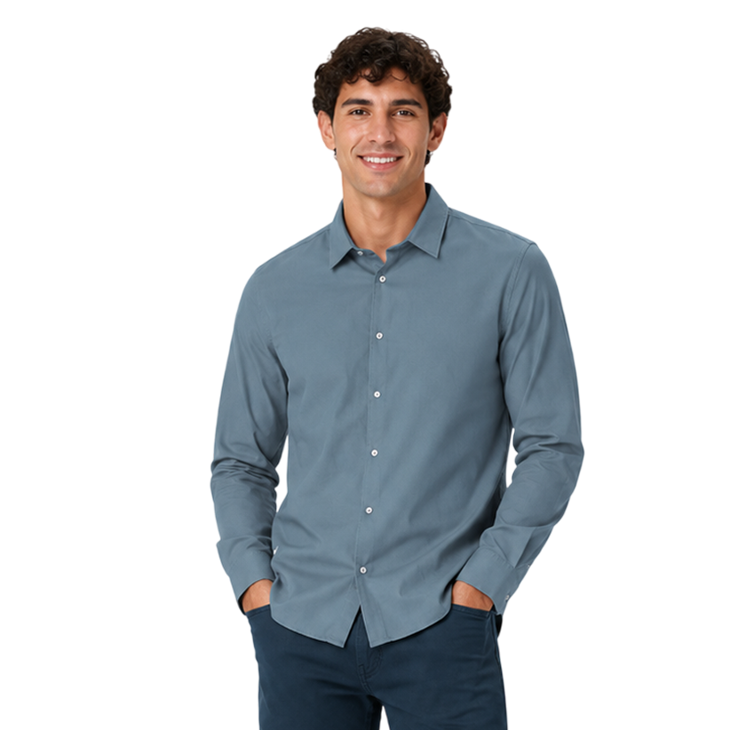 Camisa de Vestir Textura para Caballero Manga Larga