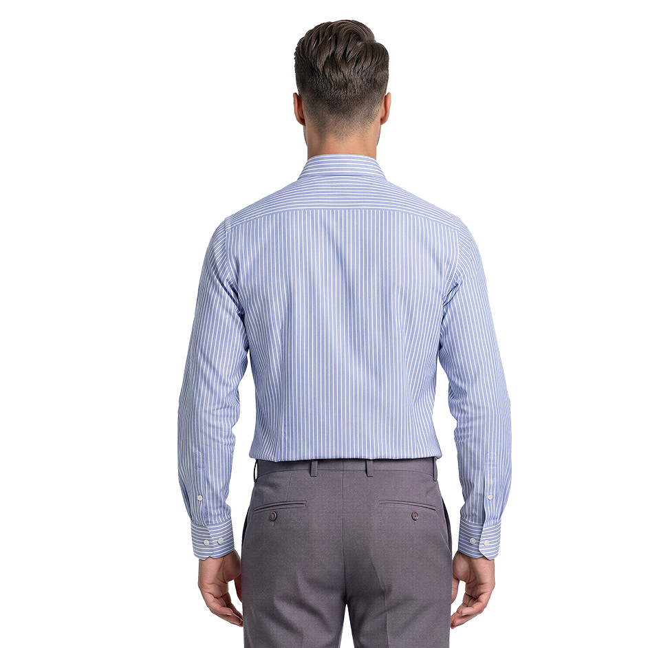 Camisa Slim Fit Stretch para Hombre Lisa con Mancuernilla