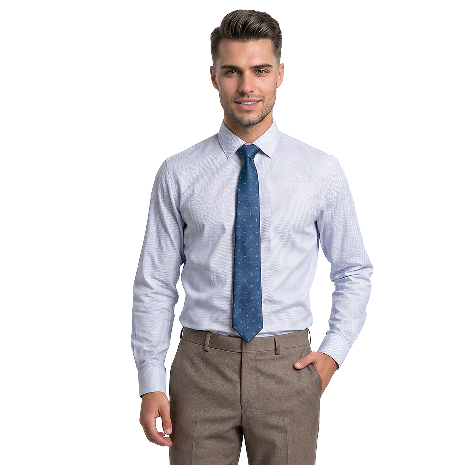 Camisa Slim Fit Textura con Bambú para Caballero