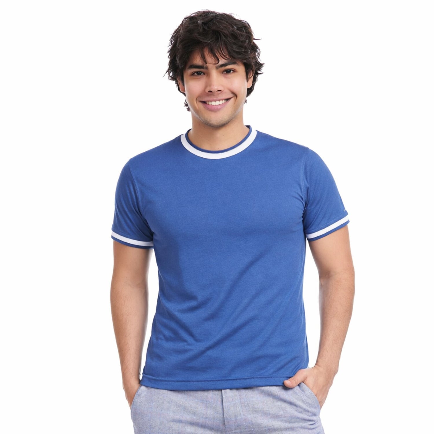 Playera Business Casual Cuello Redondo Slim Fit