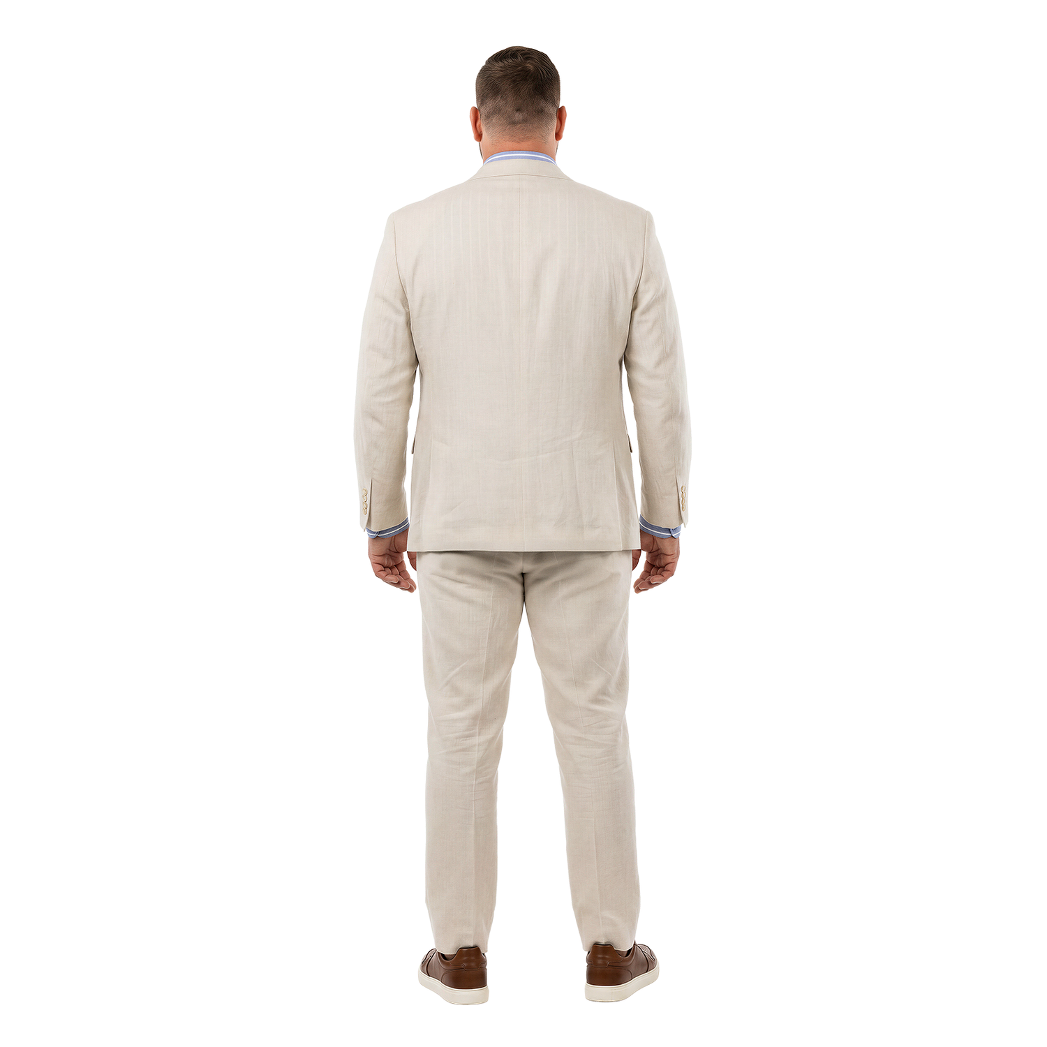 Traje Regular Fit de Lino para Caballero Solapa Pico