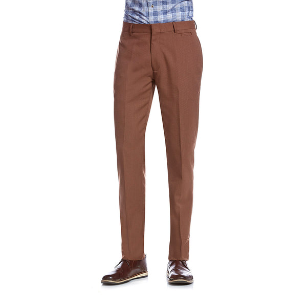 Pantalón De Vestir Para Hombre Formal Café Slim-Fit