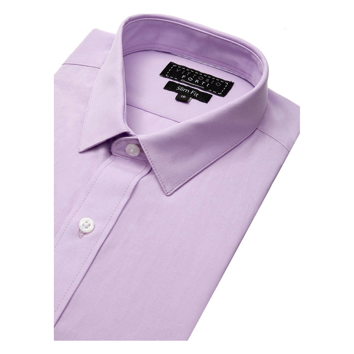 Camisa manga larga para hombre slim fit color lila marca vittorio forti