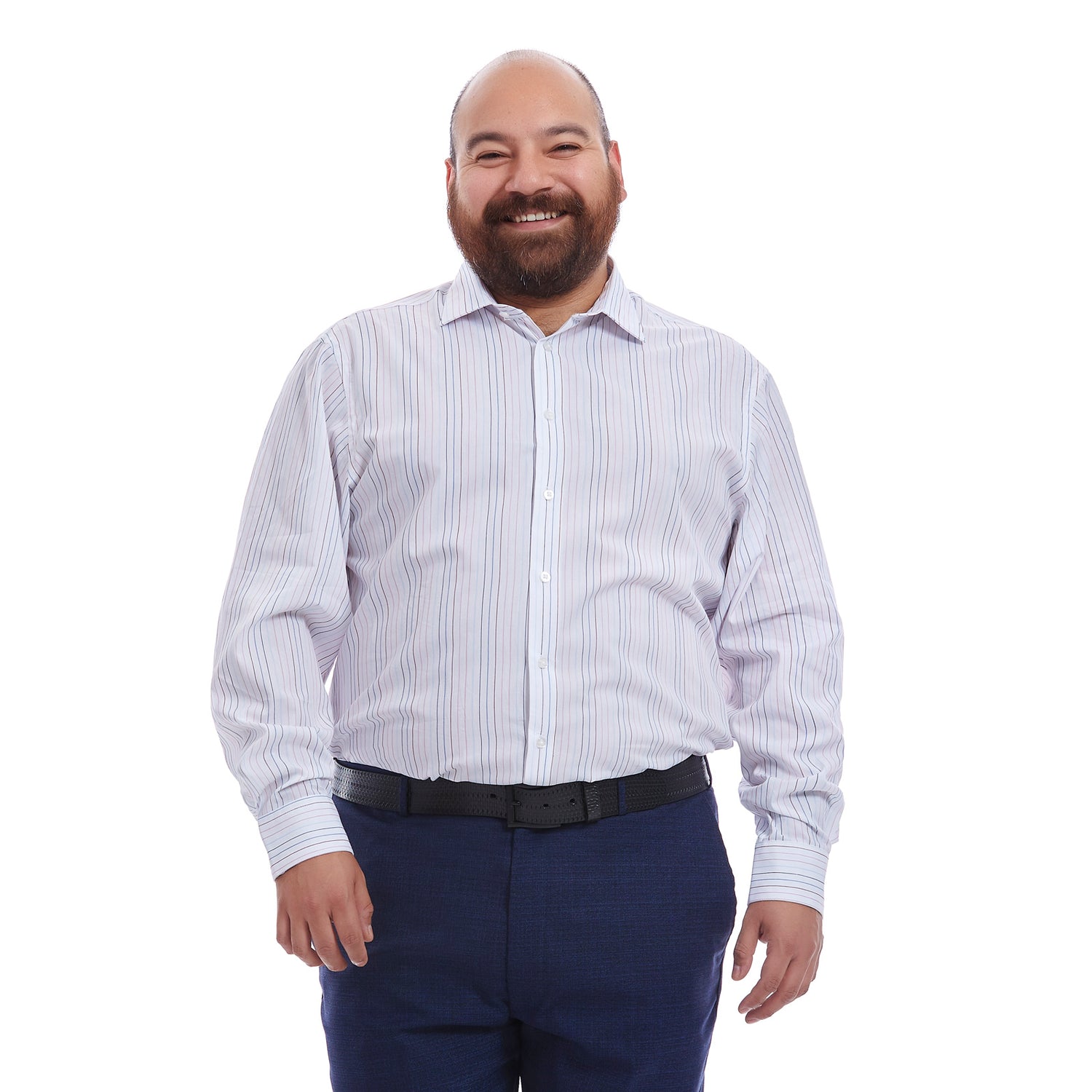 camisa color rosa talla extra para hombre a rayas multicolor