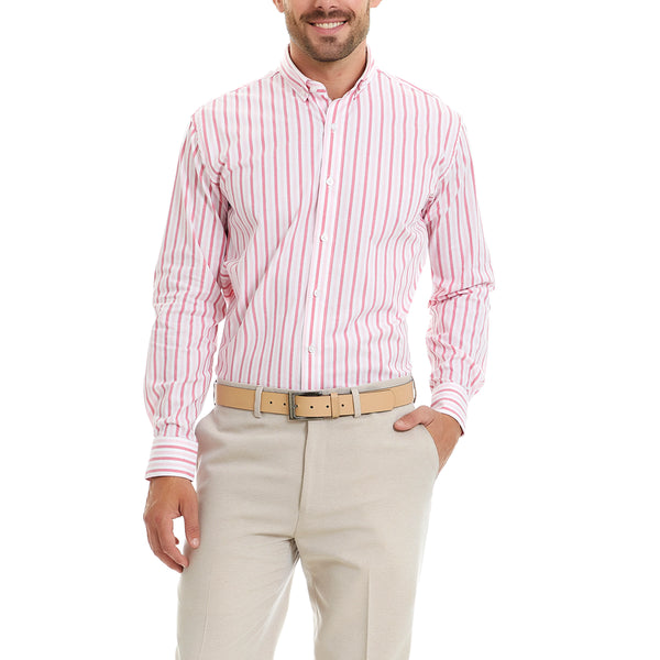 Camisa Casual A Rayas Slim Fit