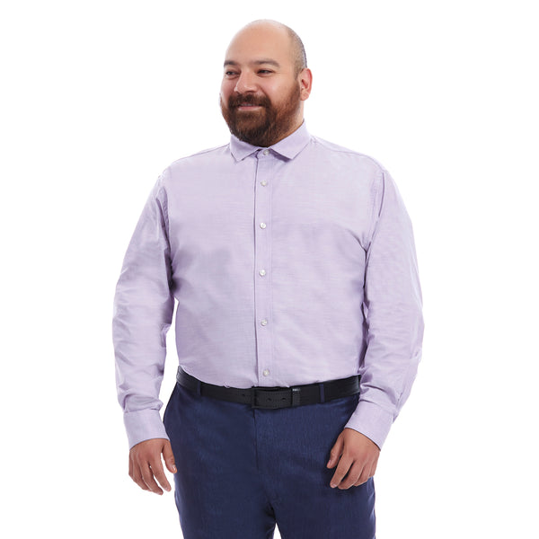 Camisa para hombre manga larga color lila talla extra