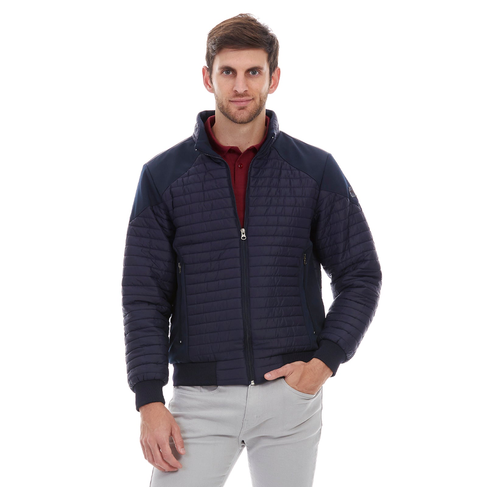 Chamarras para hombre online azul marino