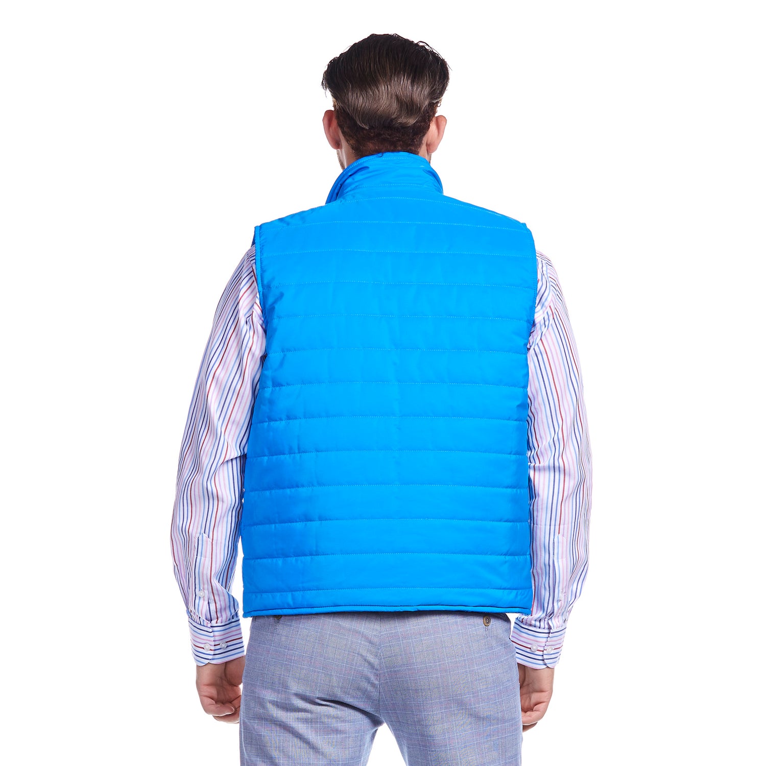 Chaleco casual color azul para hombre slimfit marca vittorio forti