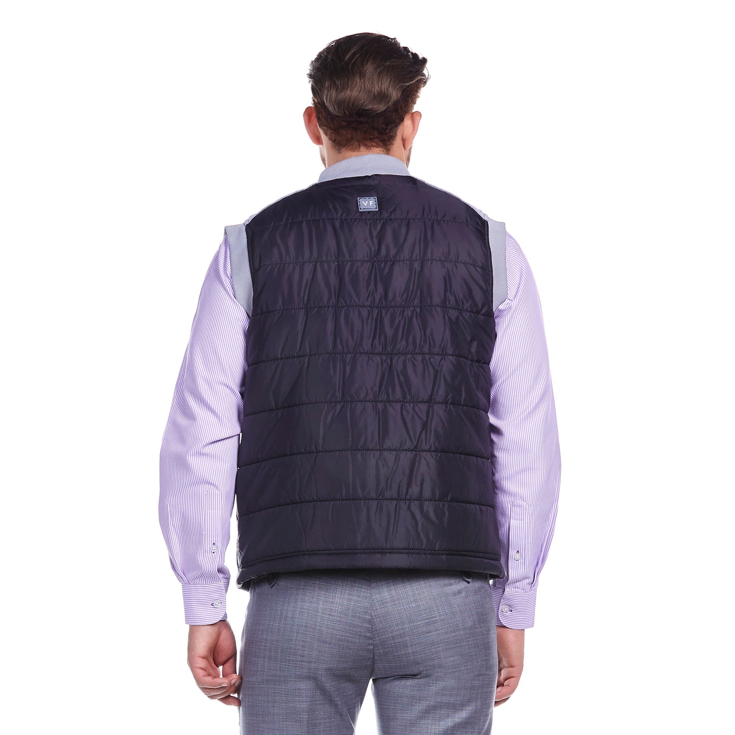 Chaleco casual color negro para hombre slimfit marca vittorio forti