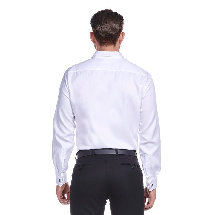 Camisa manga larga para hombre slim fit formal marca vittorio forti color blanco