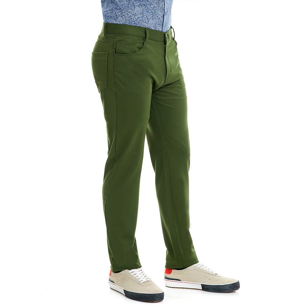 Pantalon Para Hombre Casual Verde Slim-Fit Vittorio Forti